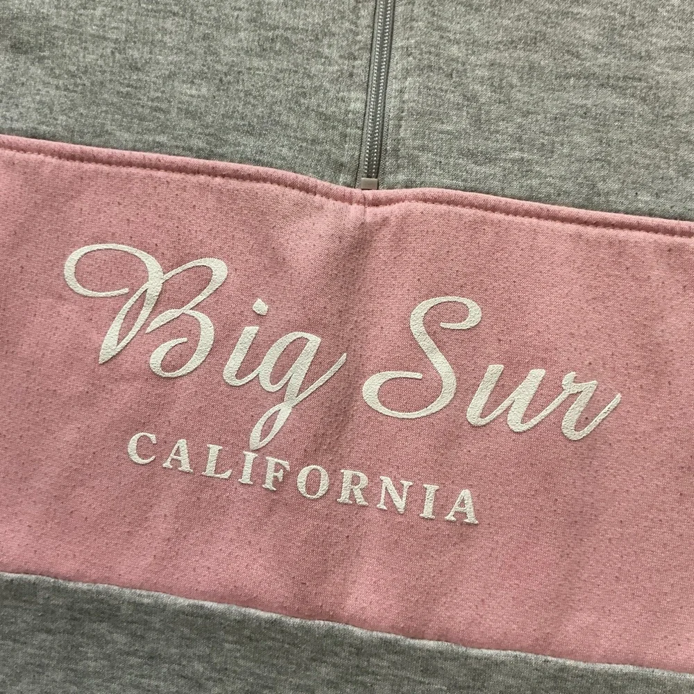 Vintage Big Sur California Souvenir Pink Gray 50/50 1/4 Zip Pullover Sweatshirt - Picture 5 of 10
